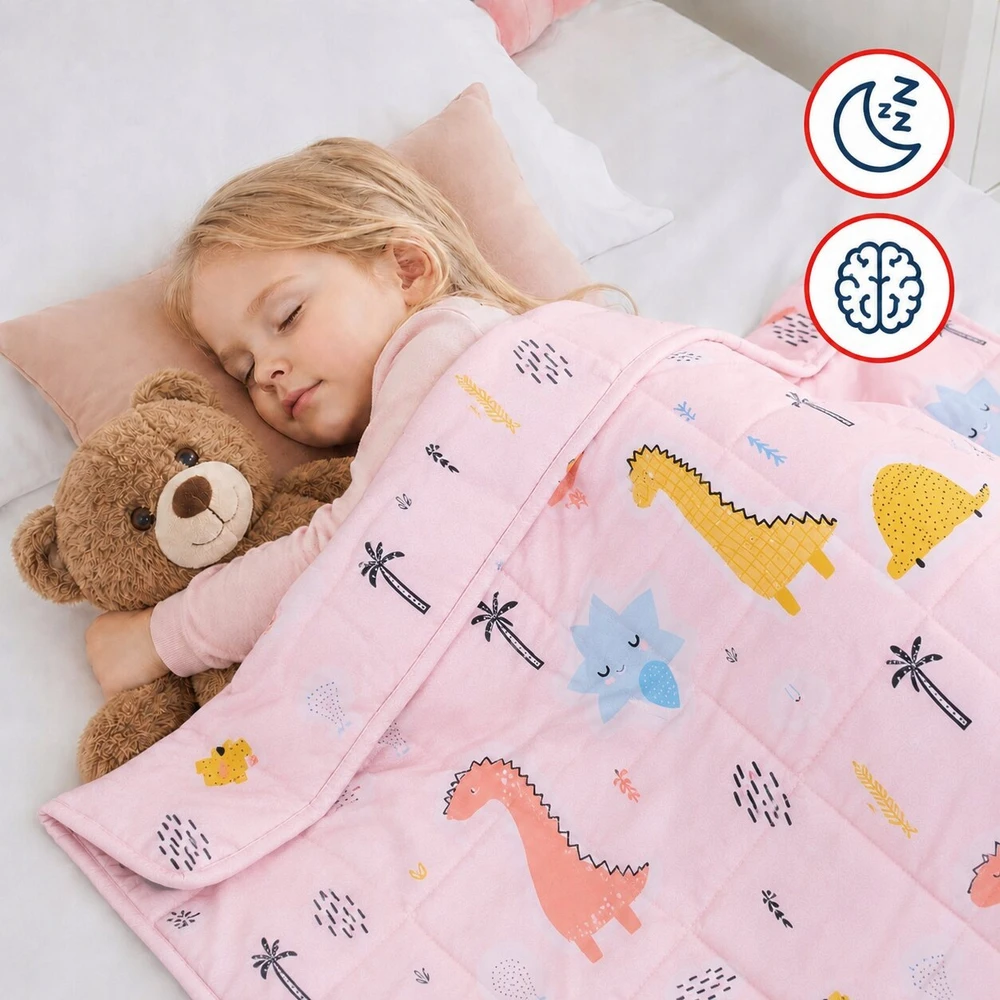 AM Tullo Bez Marki Sensoryczna kołdra obciążeniowa 3kg Różowa 100 cm x 150 cm TULLO