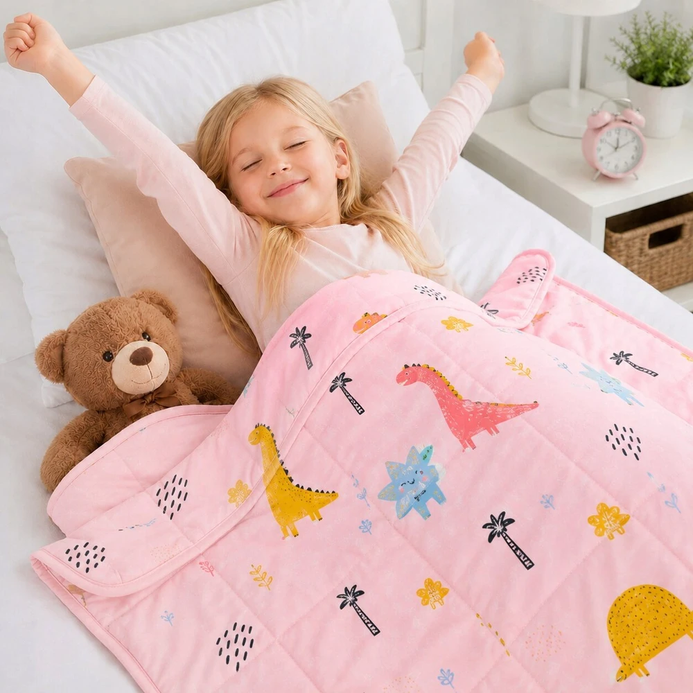 AM Tullo Bez Marki Sensoryczna kołdra obciążeniowa 3kg Różowa 100 cm x 150 cm TULLO
