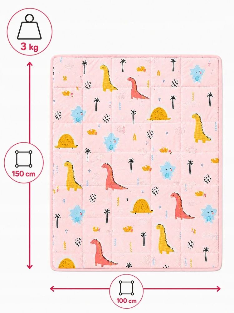 AM Tullo Bez Marki Sensoryczna kołdra obciążeniowa 3kg Różowa 100 cm x 150 cm TULLO