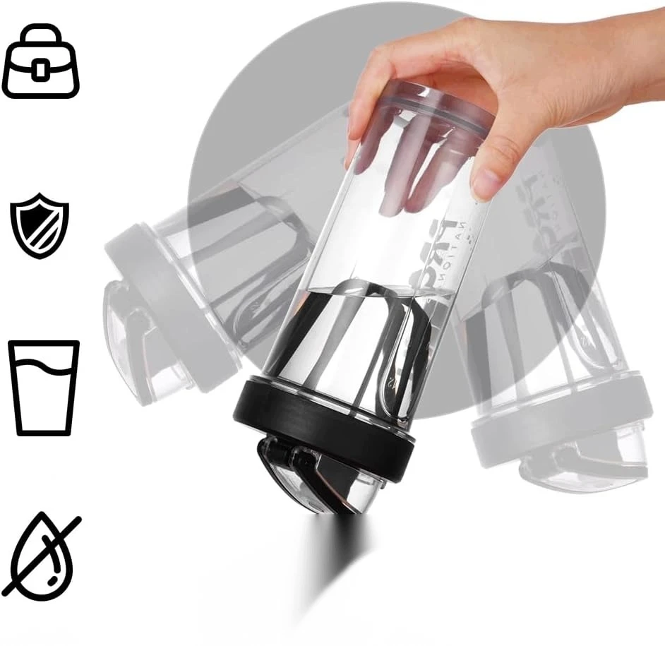 Bez Marki SHAKER 500 ml BUTELINIS BALTYMŲ PUODULIS VANDENS KOKTEILIAMS LAIKYTIS KAIRIS MIŠYKLĖLIS