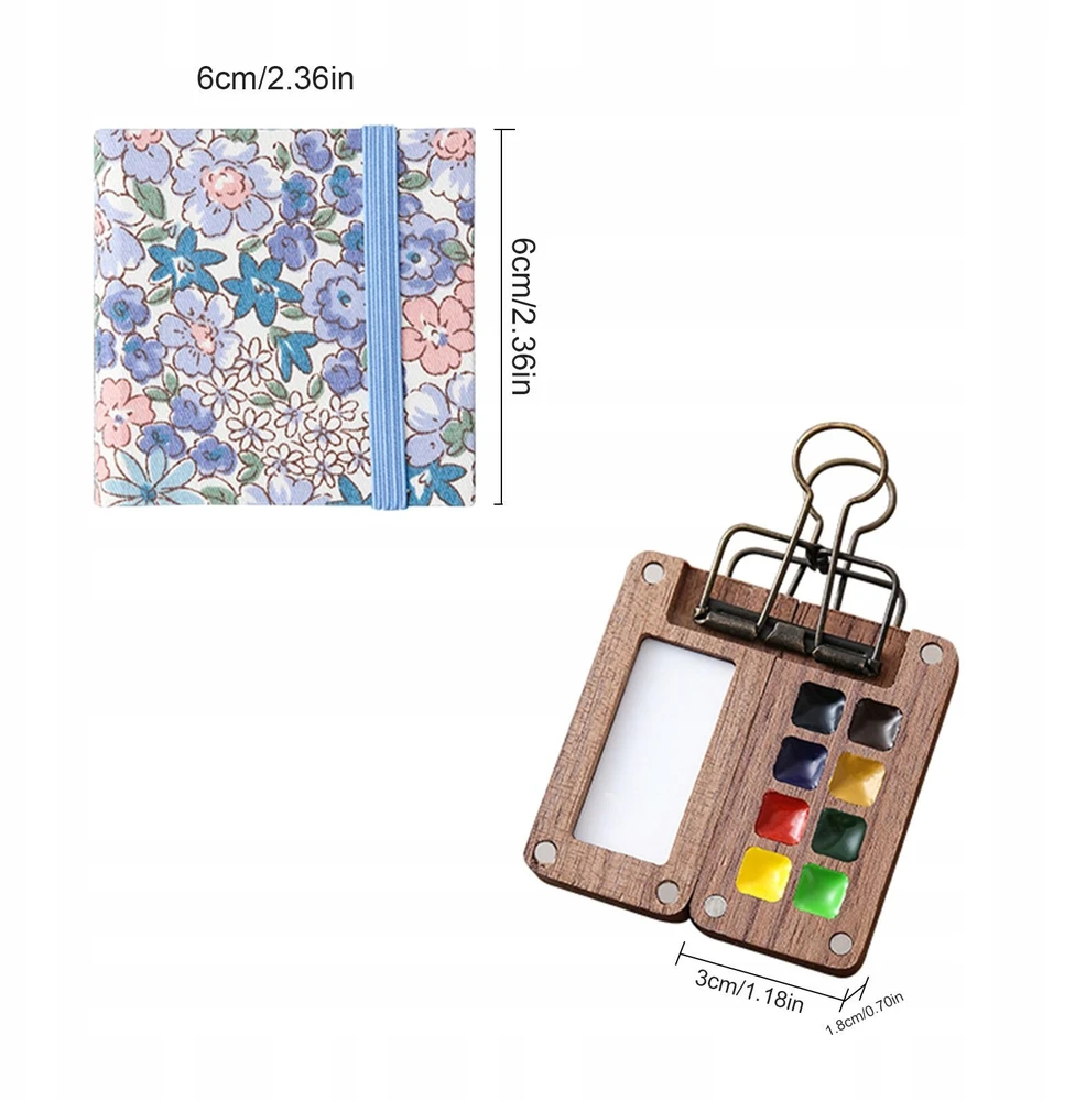 Bez Marki Shimink Mini Sketchbook Set 8 Color Watercolor Box Kelioninis akvarelės rinkinys
