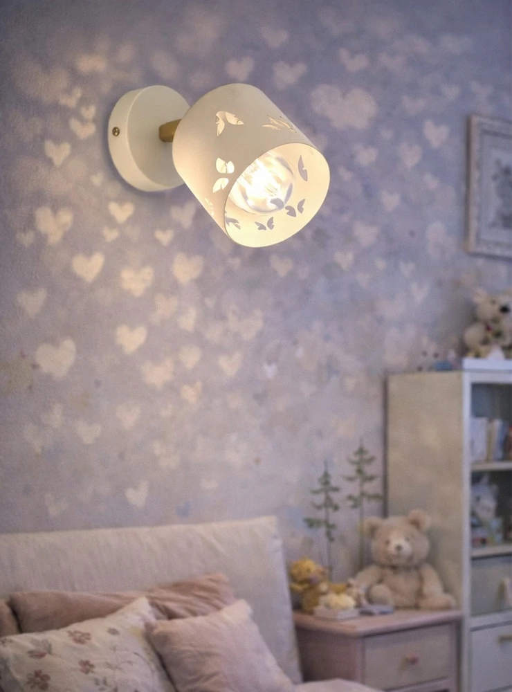 Bez Marki SIENINĖ VAIKŲ LEMPA STELLA KIDS BEIGE BUTTERFLIES VAIKŲ KAMBARYS