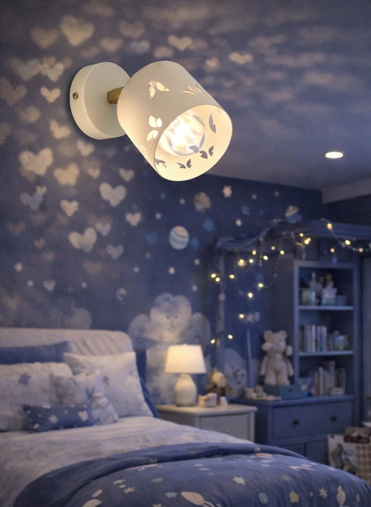 Bez Marki SIENINĖ VAIKŲ LEMPA STELLA KIDS BEIGE BUTTERFLIES VAIKŲ KAMBARYS