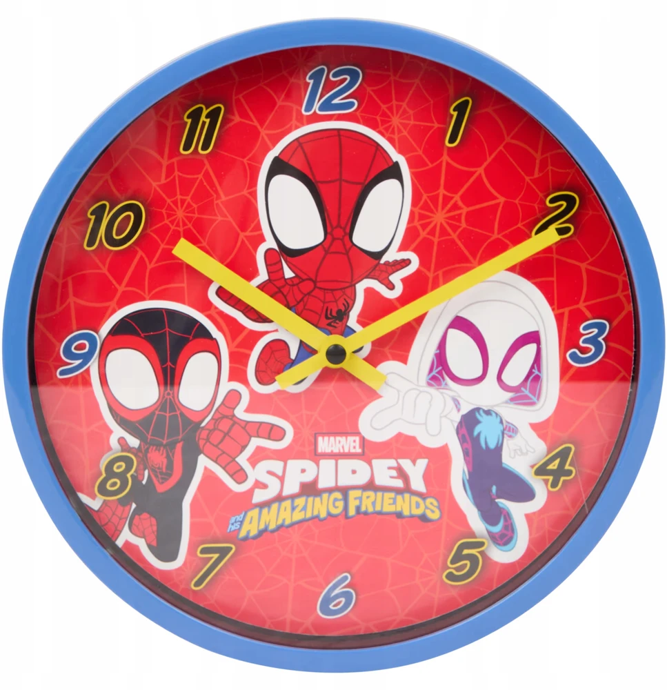 Bez Marki Sieninis laikrodis WISZĄCY DLA DZIECI SPIDERMAN Raudonas ANALOGOWY NA ŚCIANĘ