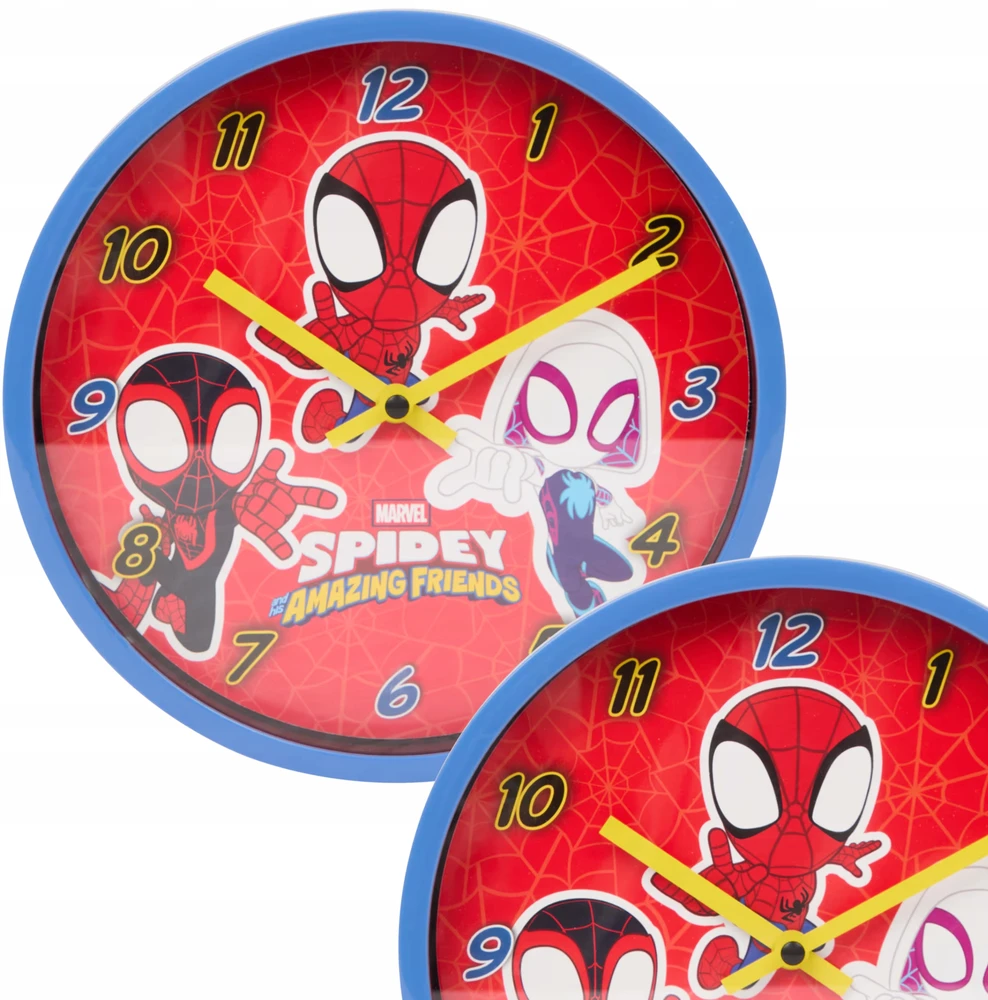 Bez Marki Sieninis laikrodis WISZĄCY DLA DZIECI SPIDERMAN Raudonas ANALOGOWY NA ŚCIANĘ