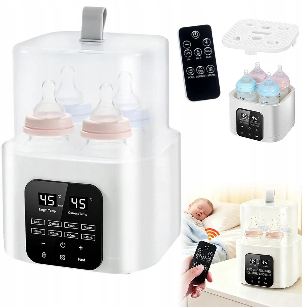 Bez Marki Šildytuvas ir sterilizatorius pieno buteliams, 2 viename, 4 buteliai