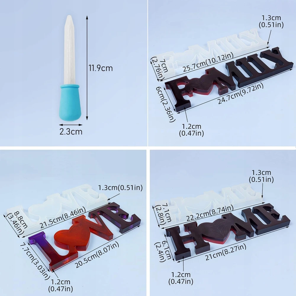 Bez Marki SILICONE MOL RINKINYS IŠ 3 PIRMŲJŲ ŠEIMOS RAŠTO LIETO PRIEDŲ