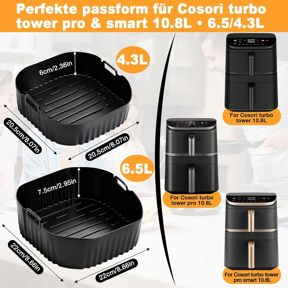 Bez Marki Silikoninė forma, 2 vnt., skirta karšto oro gruzdintuvės indui