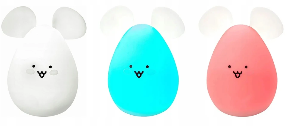 Bez Marki Silikoninė Led naktinė lemputė pelė Rgb su pulteliu vaikams