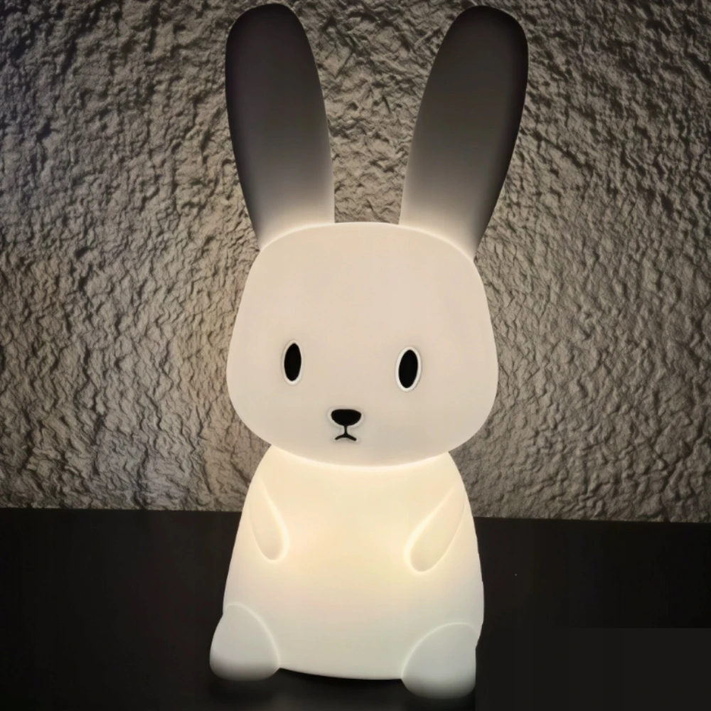 Bez Marki Silikoninė Led naktinė lemputė "kiškutis" - spalvota, Usb įkrovimas
