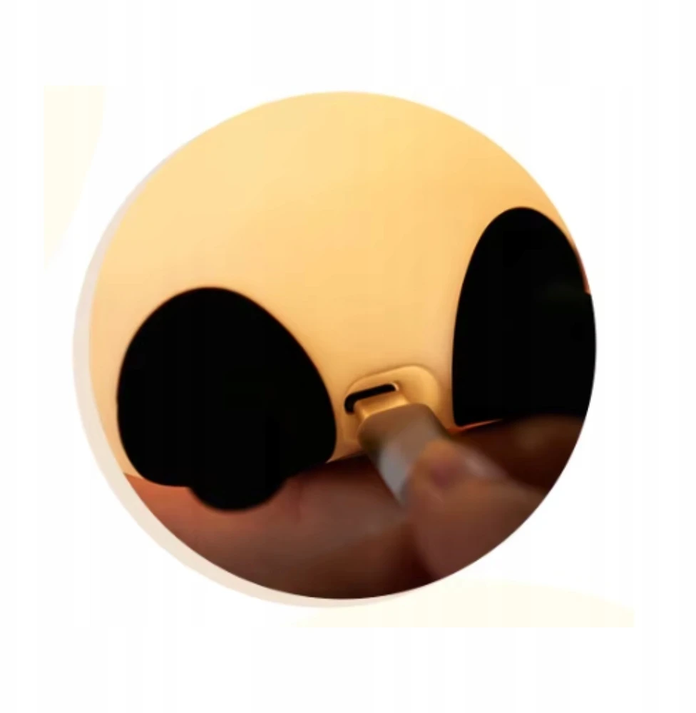 Creative Bez Marki SILIKONINĖ NAKTINĖ LEMPA VAIKAMS, PANDA, MINKŠTAS, SAUGIUS LIETIMO