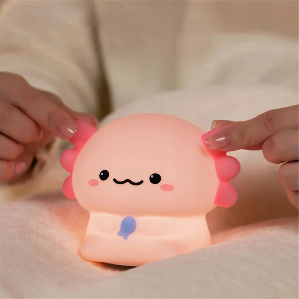 Bez Marki Silikoninė naktinė lemputė Axolotl vaikams su ryškumo reguliavimu