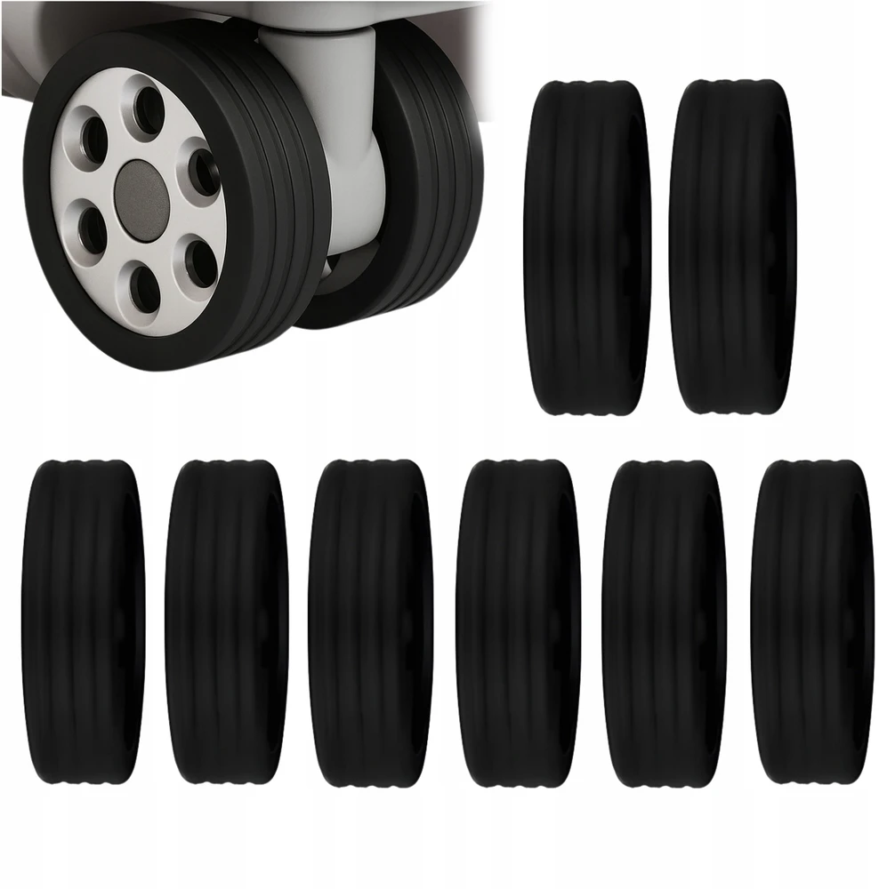 Kelioninis Bez Marki Silikoninis bagažo rato užvalkalas SEAT WHEEL COVERS lagaminams 8 vnt