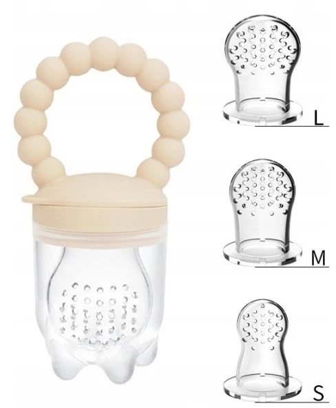Bez Marki SILIKONINIS DANTAS MAISTO PATIEKIMUI 4in1 SET BEIGE 4M+