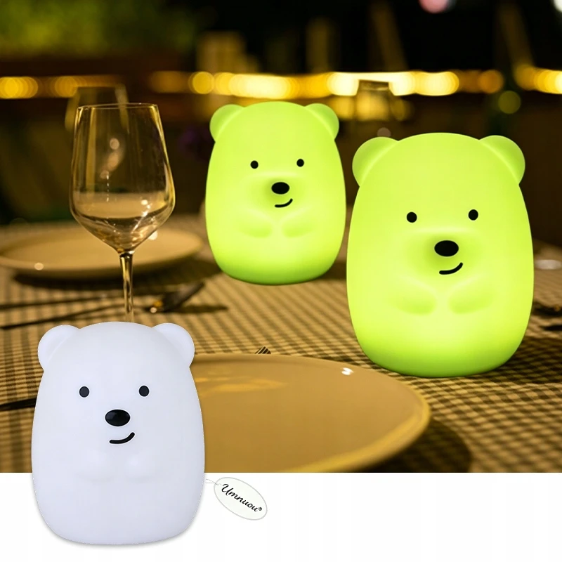 Bez Marki SILIKONOWA Naktinė lempa DLA DZIECI MIĘKKA KOLOROWA RGB LED