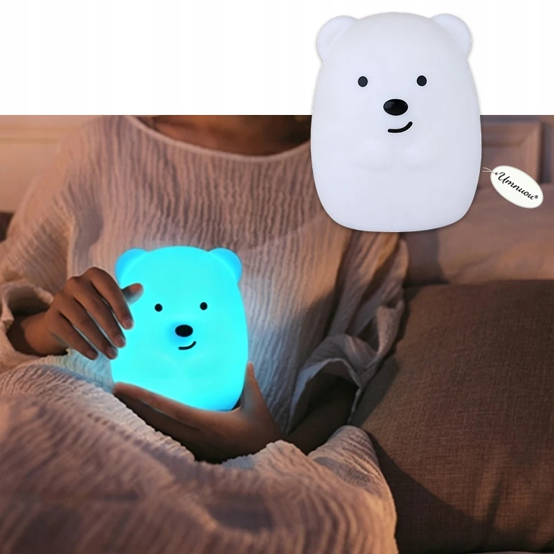 Bez Marki SILIKONOWA Naktinė lempa DLA DZIECI MIĘKKA KOLOROWA RGB LED
