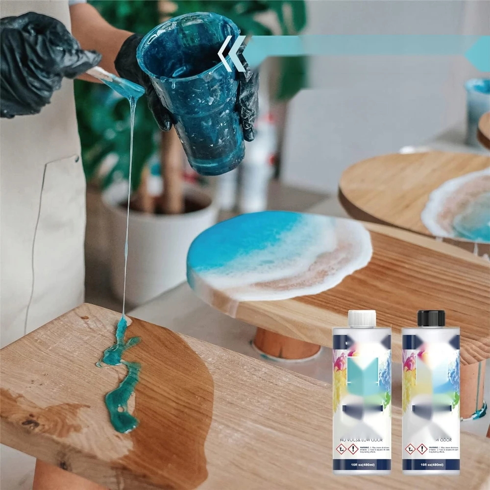 Bez Marki Skaidri epoksidinė derva 960ml meniniam liejimui