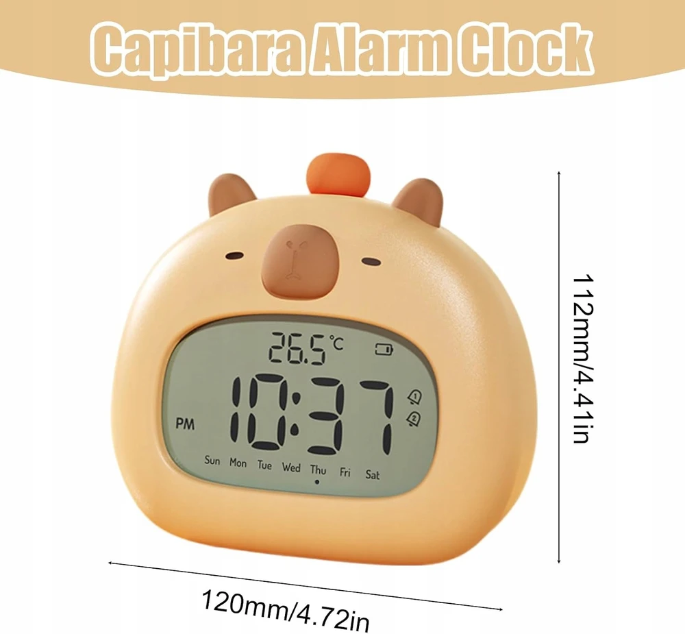 Bez Marki Skaitmeninis žadintuvas KAPIBARA LCD Naktinė lempa TIMER DATA TEMPERATURA
