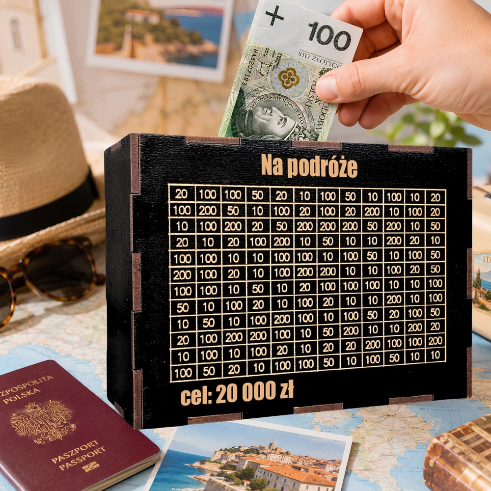 Bez Marki Skarbonka 20000 Wykreślana Drewniana dla Młodzieży na Podróże Cel 20tys