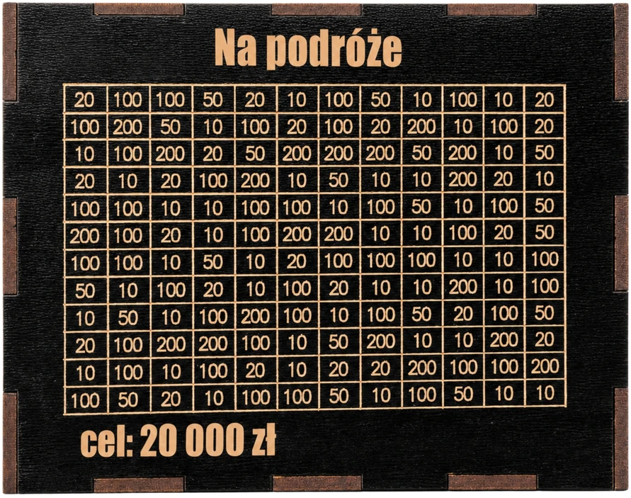Bez Marki Skarbonka 20000 Wykreślana Drewniana dla Młodzieży na Podróże Cel 20tys