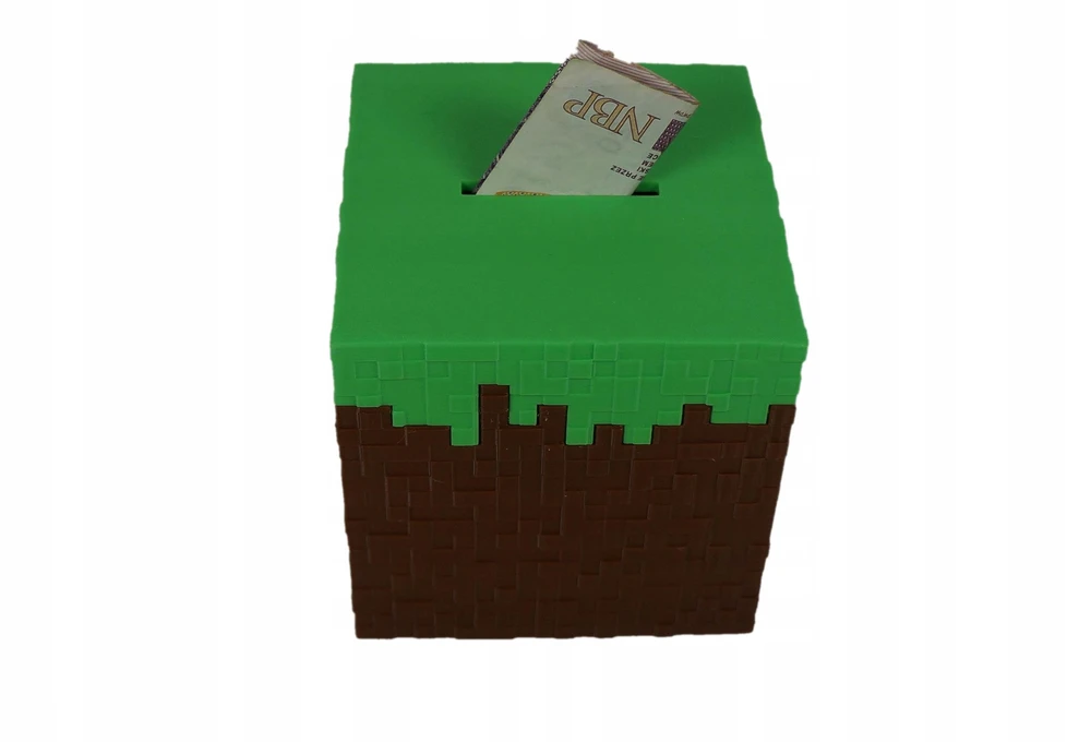 Bez Marki Skarbonka 3D Minecraft pomysł na prezent dekoracja pokój Trawa Grass