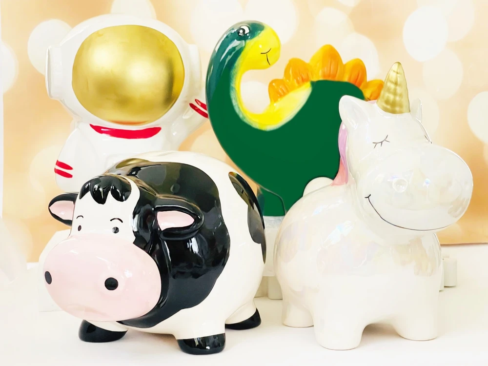 Bez Marki SKARBONKA CERAMICZNA DLA DZIECI ZWIERZAK KROWA n