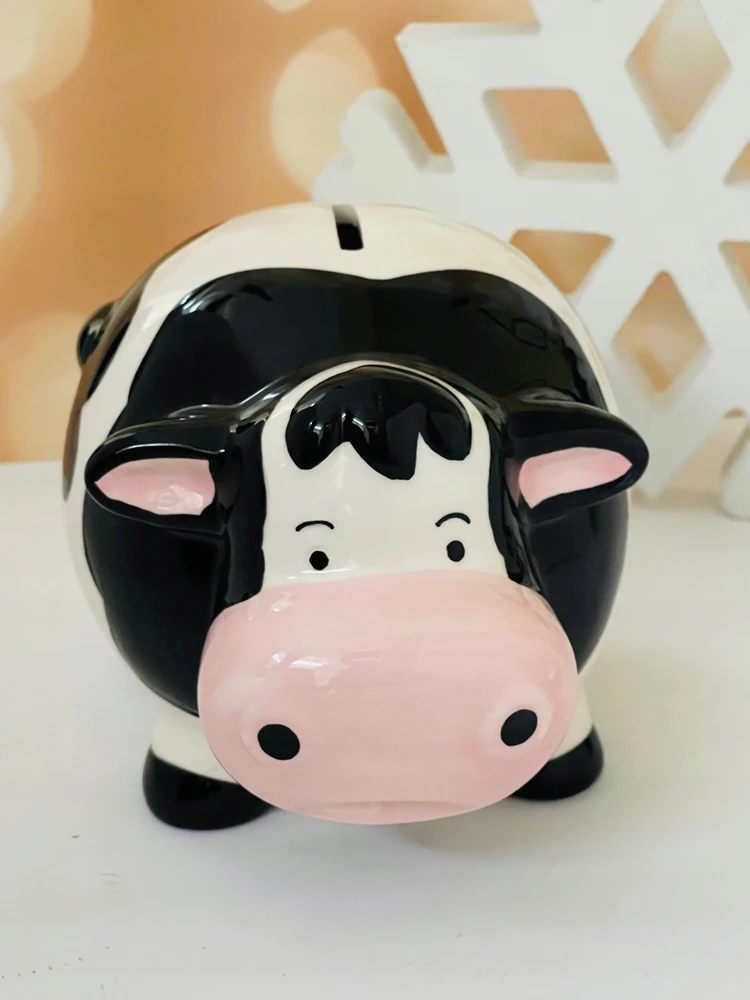 Bez Marki SKARBONKA CERAMICZNA DLA DZIECI ZWIERZAK KROWA n