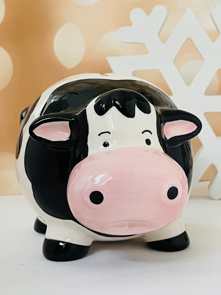 Bez Marki SKARBONKA CERAMICZNA DLA DZIECI ZWIERZAK KROWA n