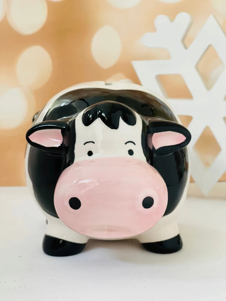 Bez Marki SKARBONKA CERAMICZNA DLA DZIECI ZWIERZAK KROWA n