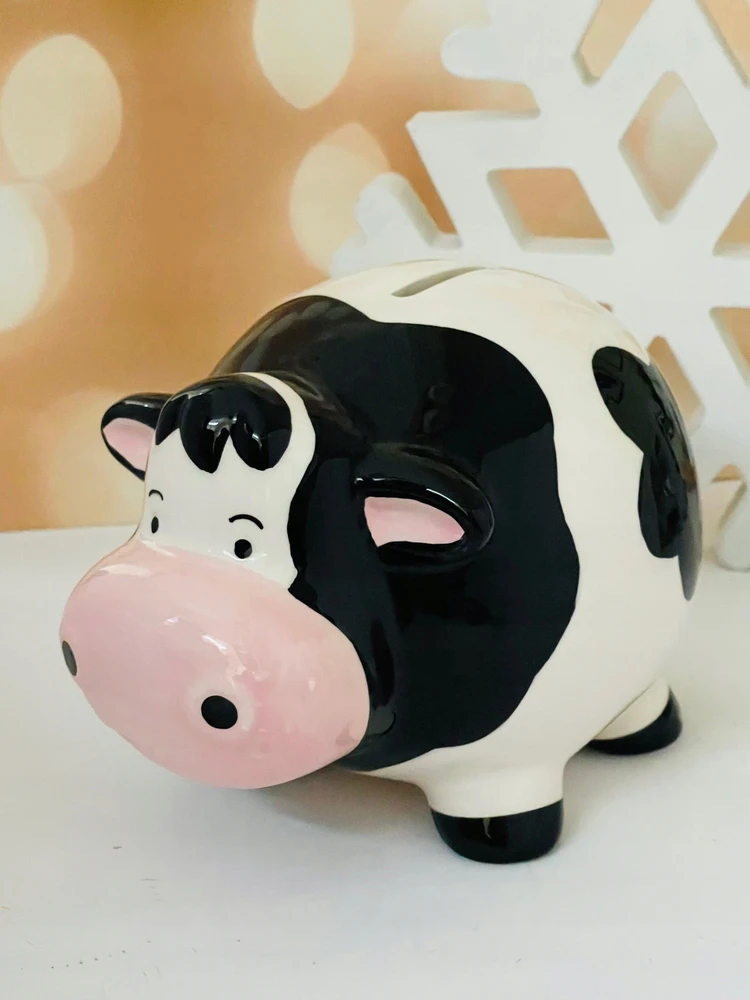 Bez Marki SKARBONKA CERAMICZNA DLA DZIECI ZWIERZAK KROWA n
