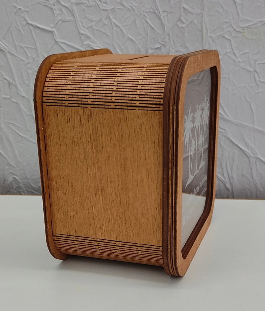 Bez Marki Skarbonka kelionės zbieram na wakacje palmy 15x15cm prezent przezroczysta