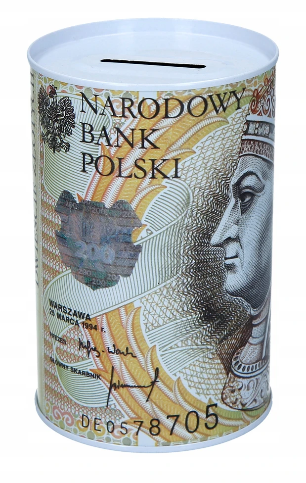 Bez Marki Skarbonka Metalowa na pieniądze puszka mała PLN