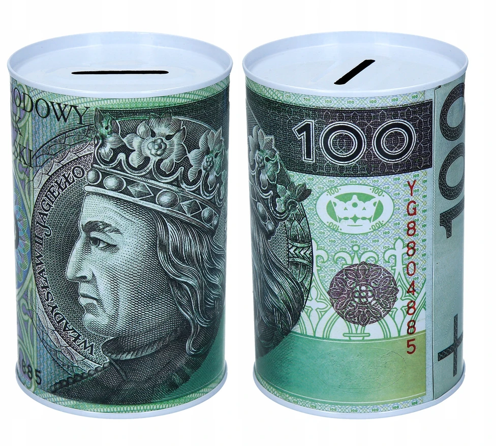 Bez Marki Skarbonka Metalowa na pieniądze puszka mała PLN