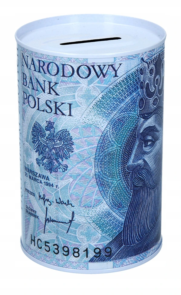 Bez Marki Skarbonka Metalowa na pieniądze puszka mała PLN