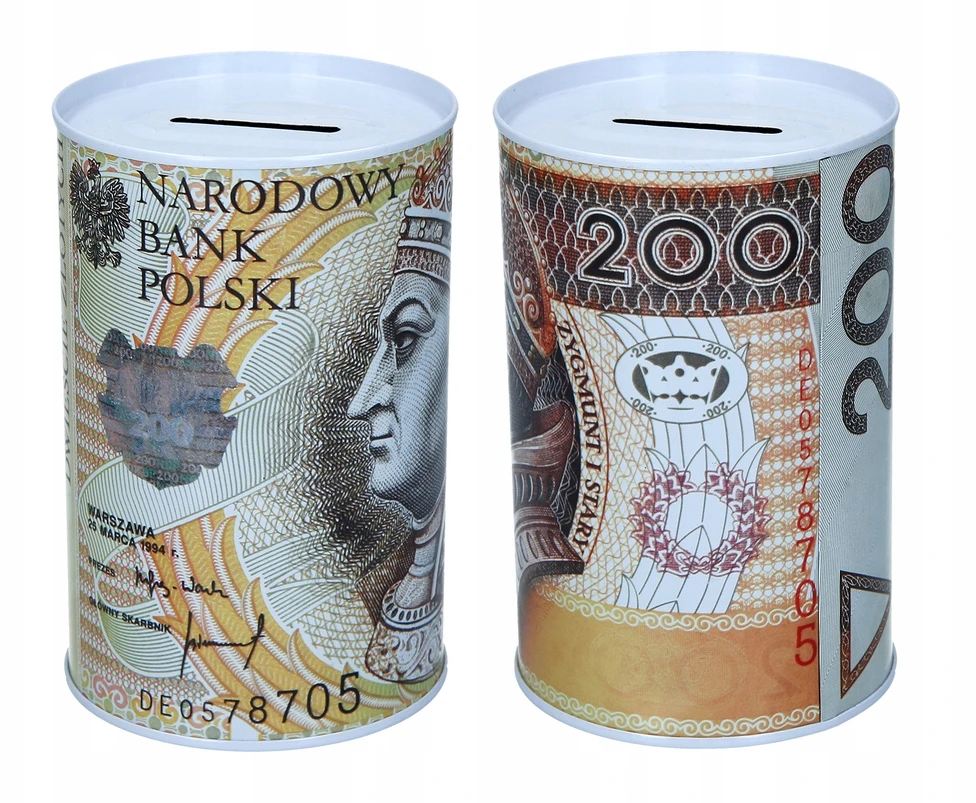 Bez Marki Skarbonka Metalowa na pieniądze puszka mała PLN