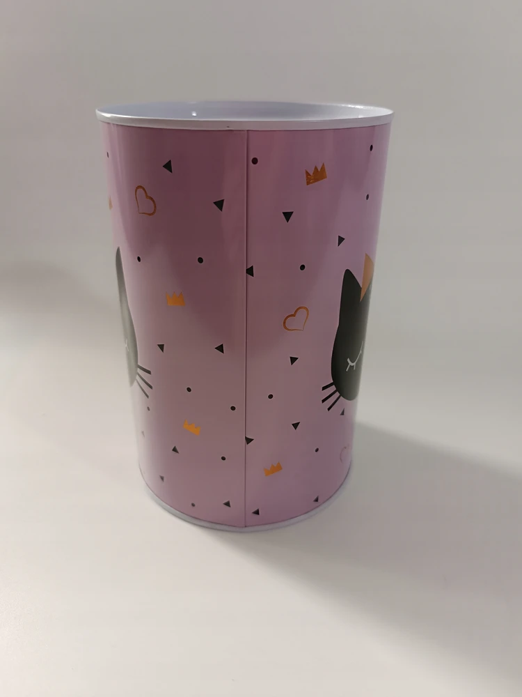 Bez Marki SKARBONKA METALOWA PUSZKA KOT KOTEK 10 cm/14,50 cm