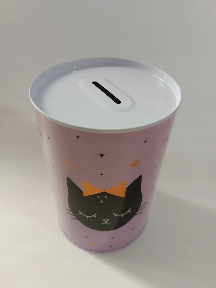 Bez Marki SKARBONKA METALOWA PUSZKA KOT KOTEK 10 cm/14,50 cm