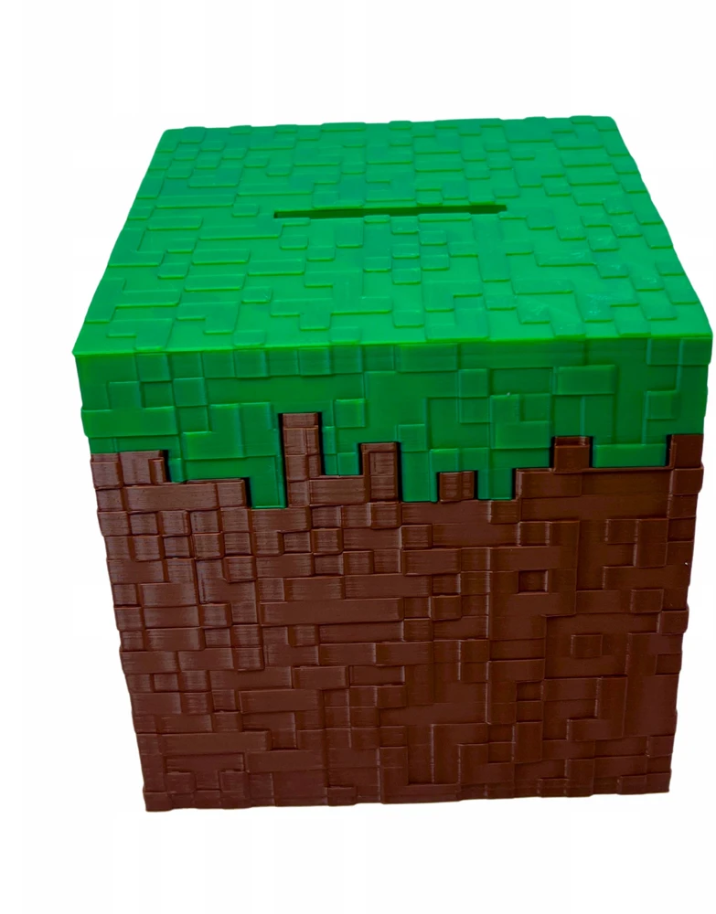 Bez Marki Skarbonka Minecraft na monety prezent 3d dekoracja pudełko Trawa Grass