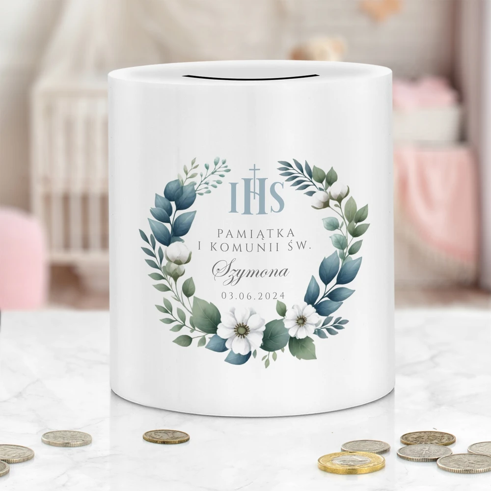 Bez Marki Skarbonka Personalizowana na Komunię dla Chłopca Pamiątkę Komunii + Imię