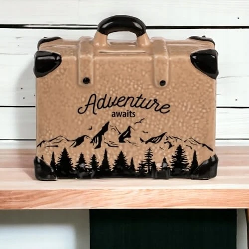 Bez Marki SKARBONKA PODRÓŻNA CERAMICZNA ADVENTURE AWAITS DLA PODRÓŻNIKÓW PREZENT