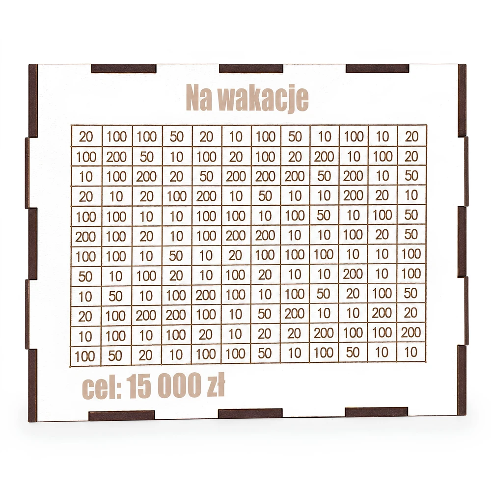 Bez Marki Skarbonka su Wykreślanką 15000 Drewniana Cel su Celem na Wakacje Balta Grawer