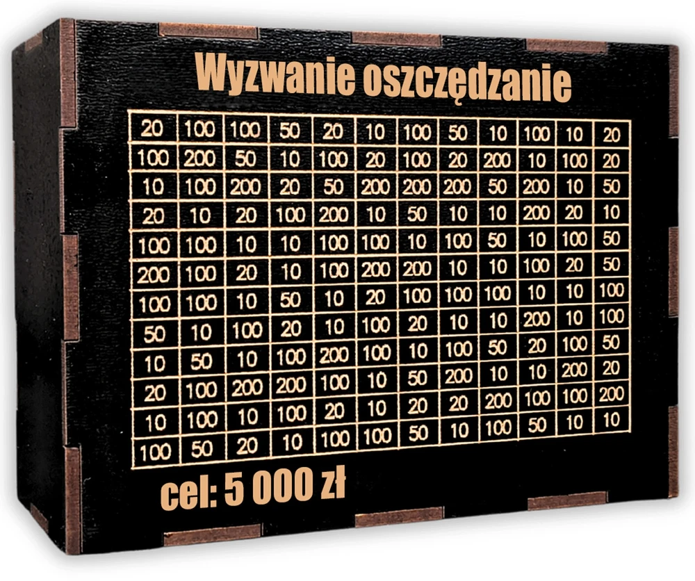 Bez Marki Skarbonka Wykreślana 5000 Wykreślanka Wyzwanie Drewniana su Celem Juoda