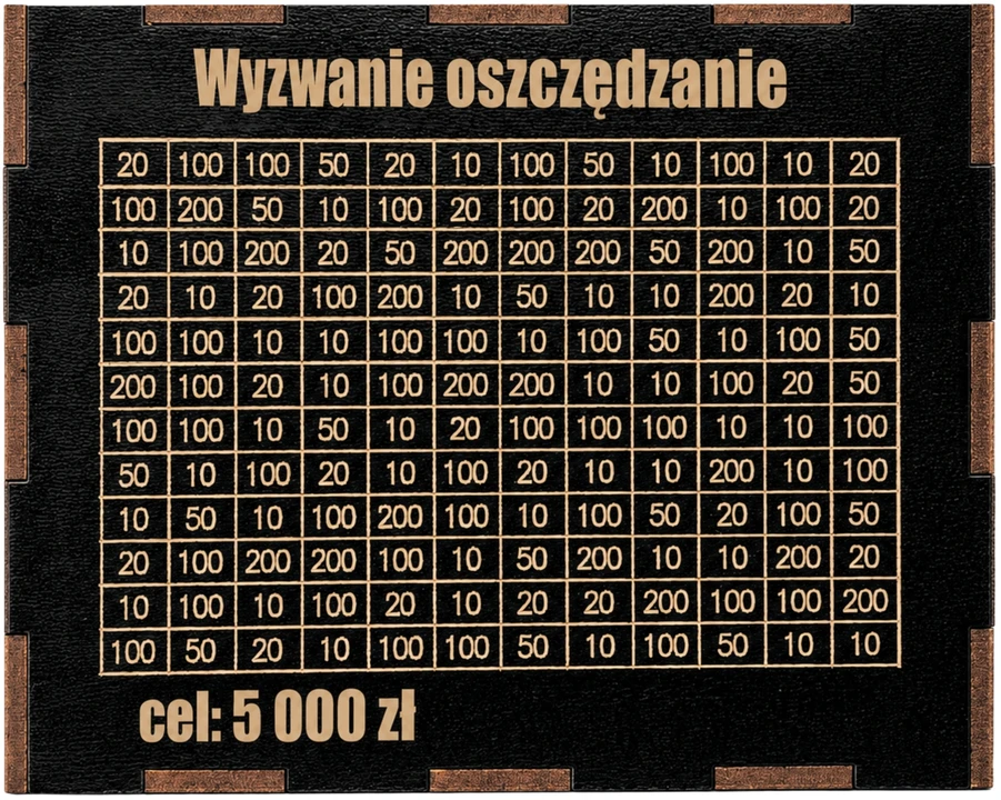 Bez Marki Skarbonka Wykreślana 5000 Wykreślanka Wyzwanie Drewniana su Celem Juoda
