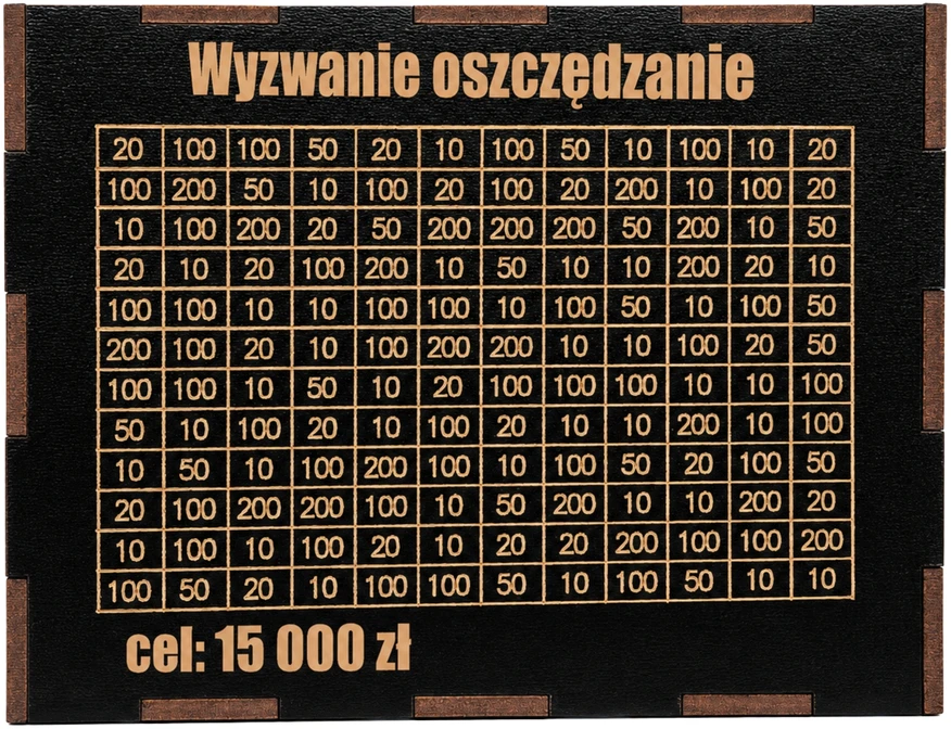 Bez Marki Skarbonka Wykreślana dla Dziecka Wykreślanka Drewniana Wyzwanie Cel 15000