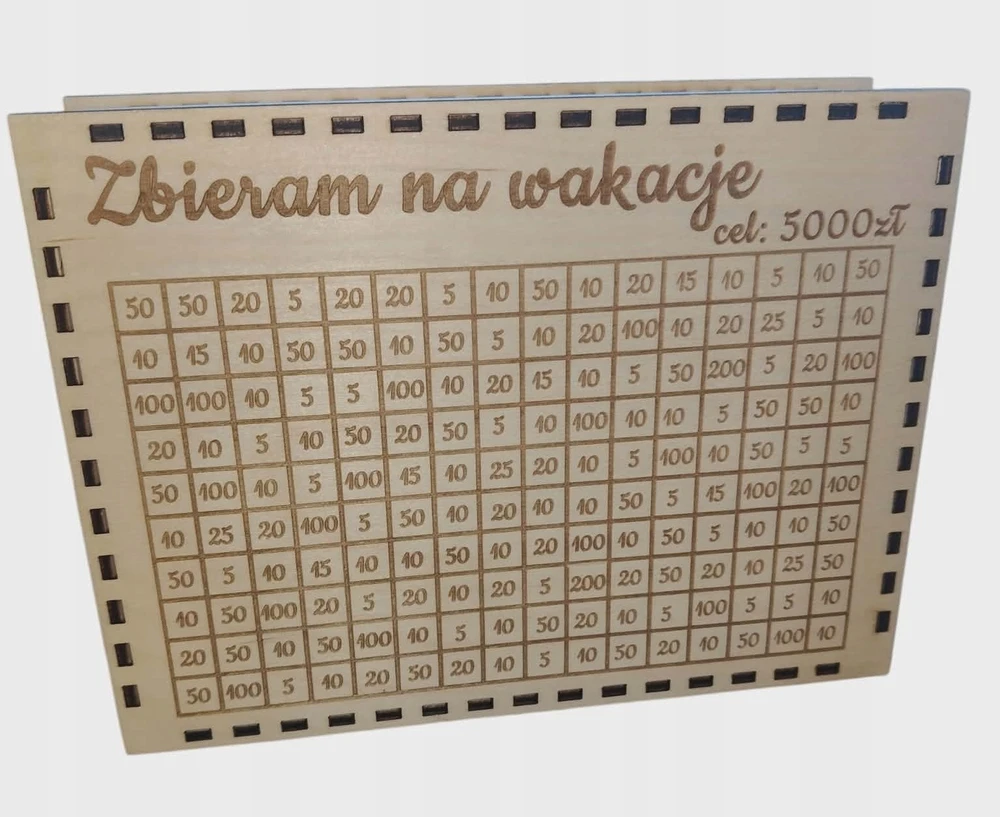 Bez Marki Skarbonka wykreślana Prezent cel 5000 WYZWANIE OSZCZĘDZANIE upominek