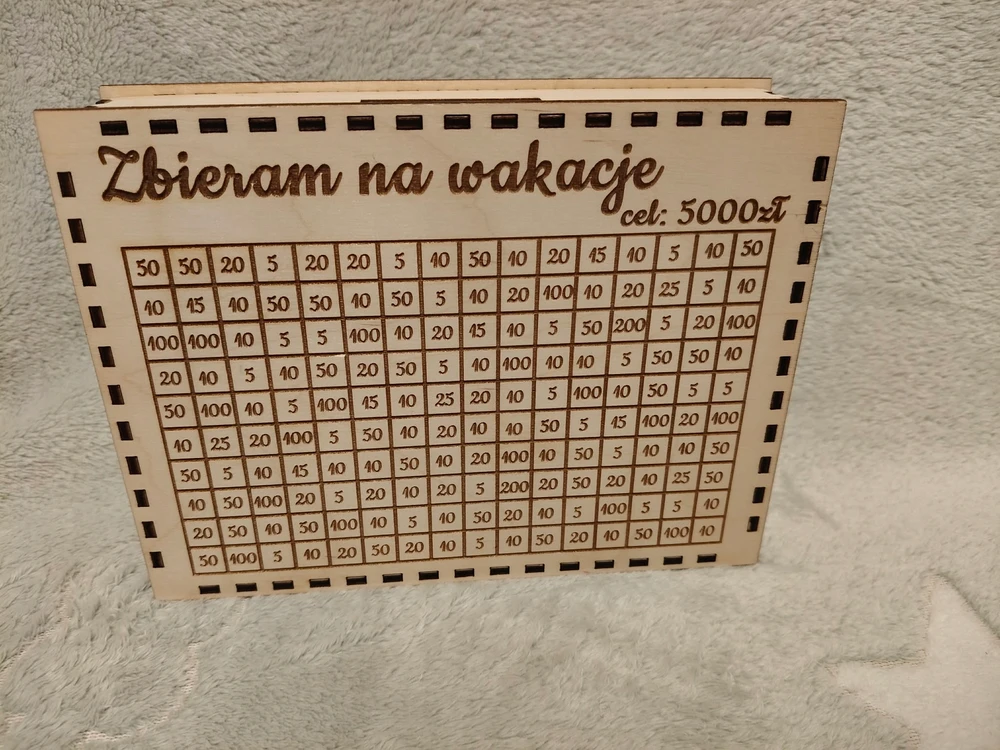 Bez Marki Skarbonka wykreślana Prezent cel 5000 WYZWANIE OSZCZĘDZANIE upominek