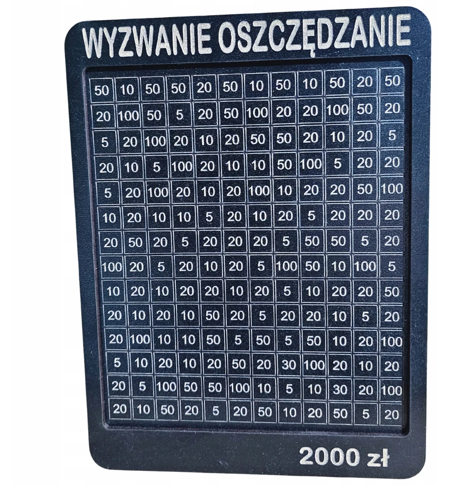 Bez Marki Skarbonka Wykreślana Wyzwanie Oszczędzanie 2000 zł Juoda Już Zmontowana