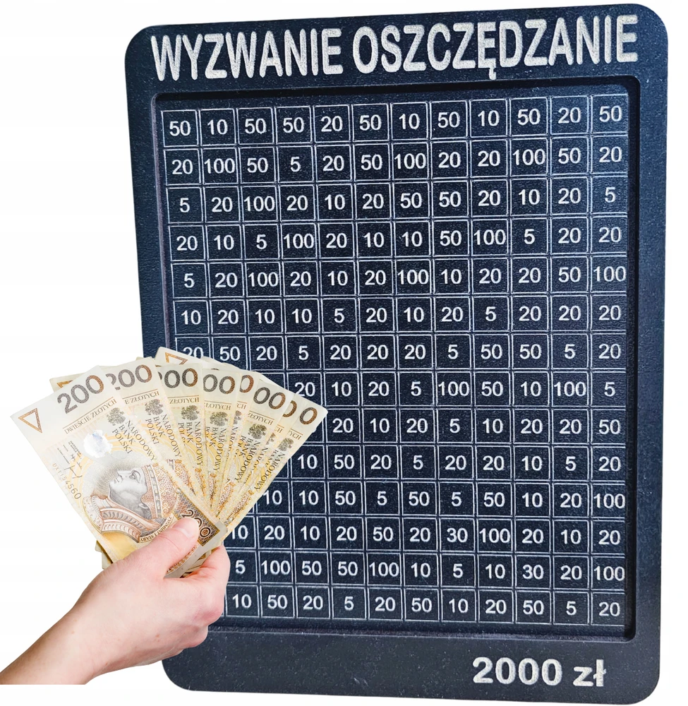 Bez Marki Skarbonka Wykreślana Wyzwanie Oszczędzanie 2000 zł Juoda Już Zmontowana