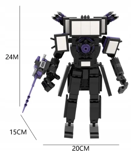 Bez Marki SKIBIDI TUALETO KONSTRUKCINIAI BLOKAI FIGURAS SUPER TITAN TV MAN 396EL