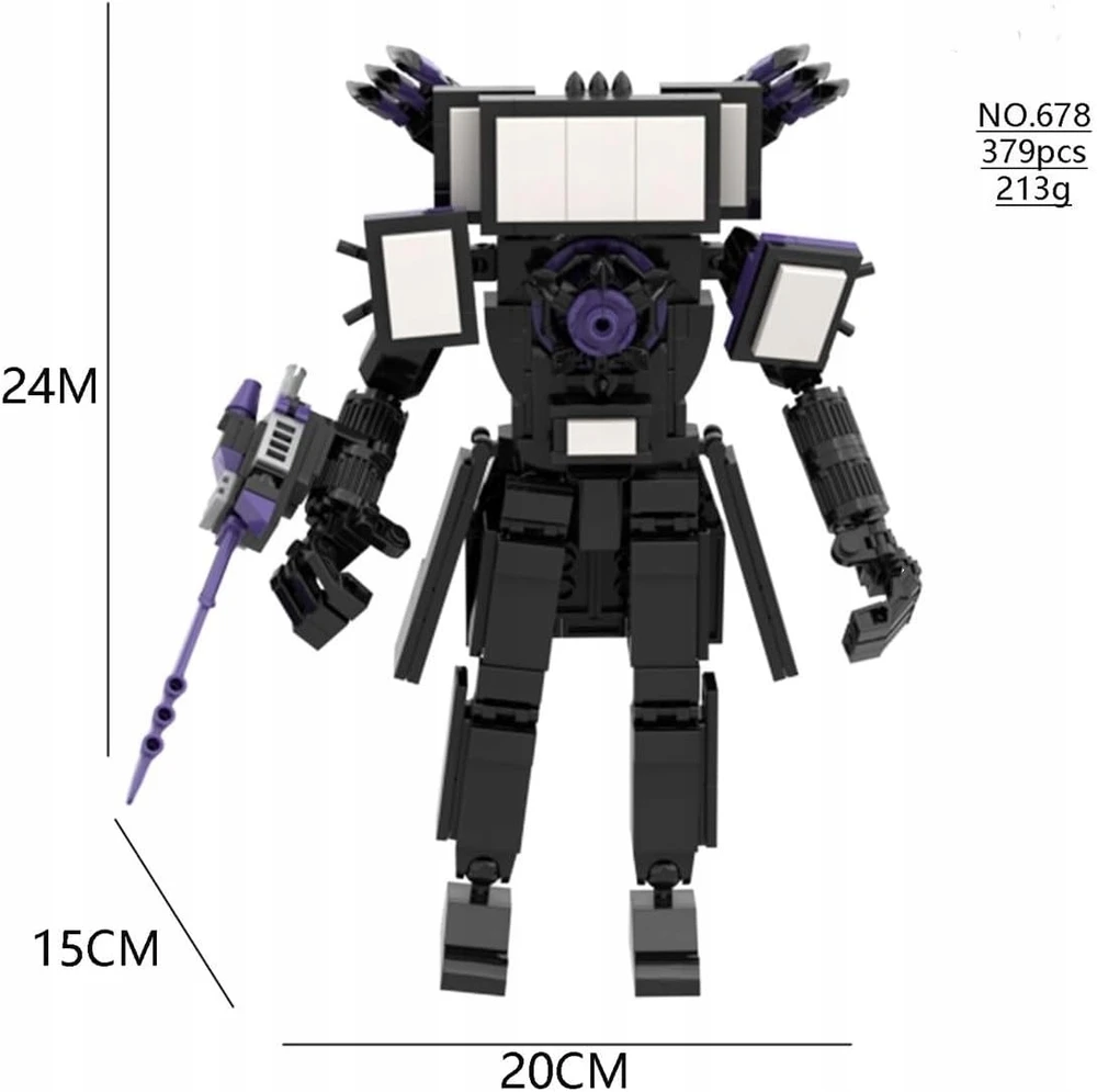 Bez Marki SKIBIDI TUALETO KONSTRUKCINIAI BLOKAI FIGURAS SUPER TITAN TV MAN 396EL